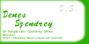 denes szendrey business card